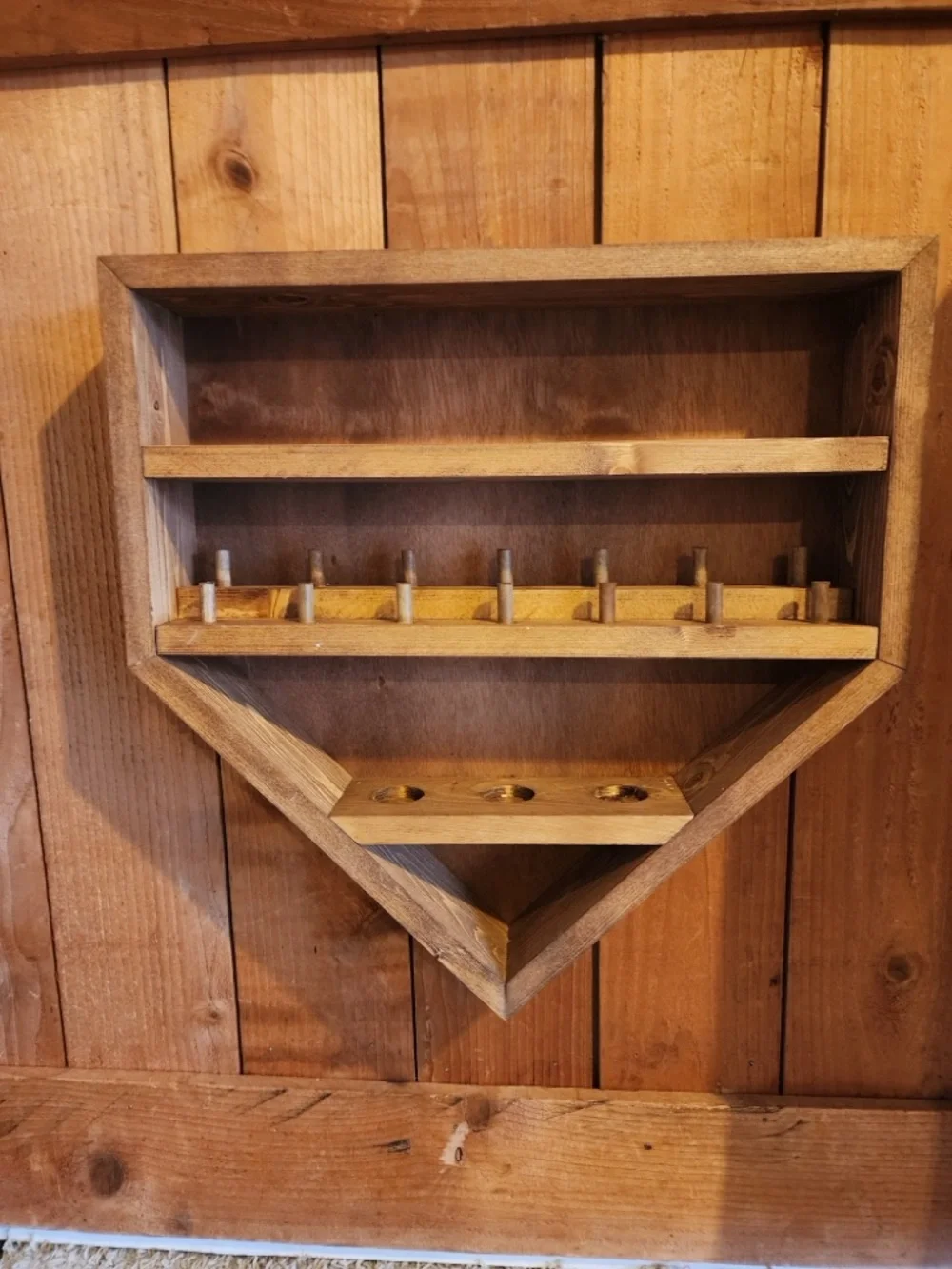 Wooden Home Plate Display‎ Shelf Wall Organizer in Brown - Brand Unspecified